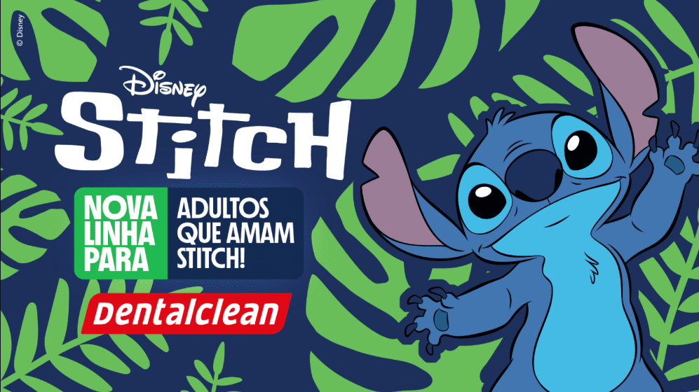 Stitch on a blue background