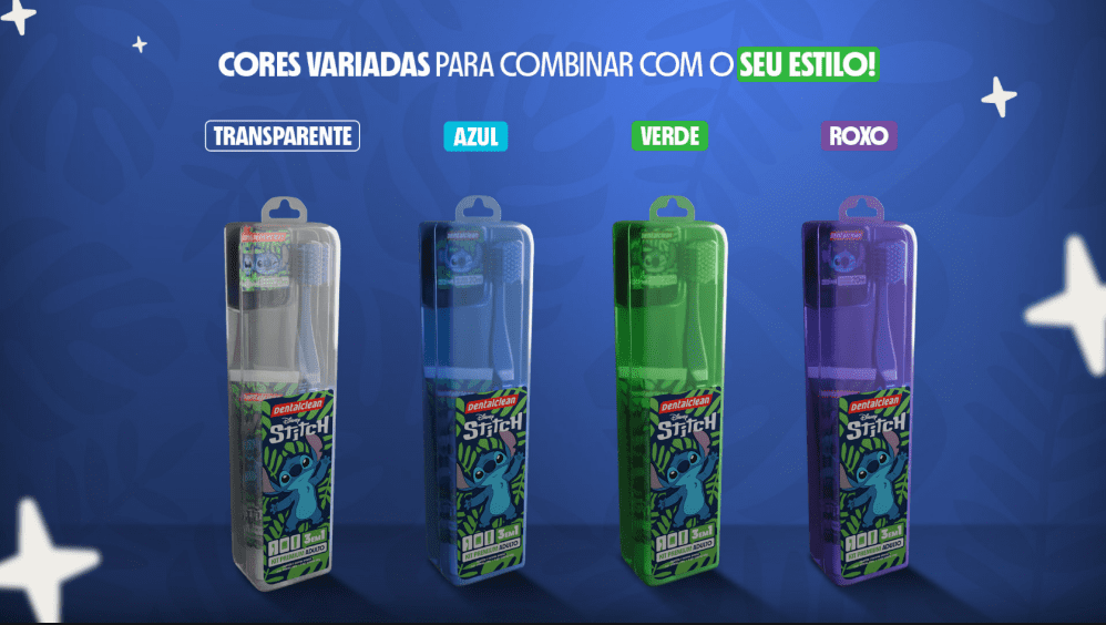 a group of colorful toothbrushes of Stitch