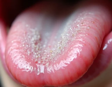 Halitose mostrando saburra na língua