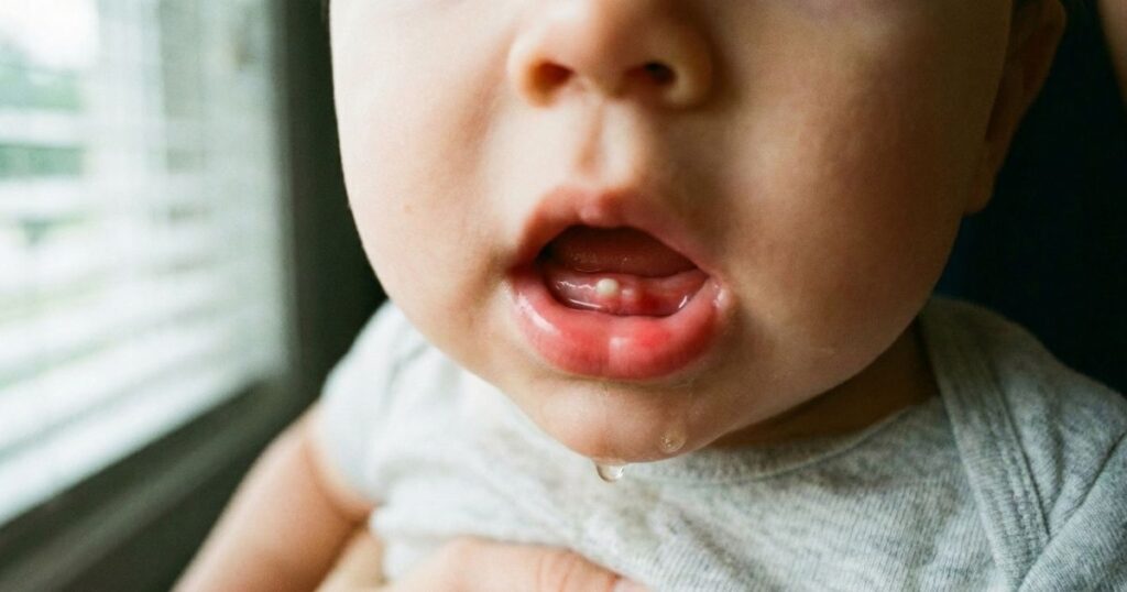 fotos da gengiva do bebê quando vai nascer dente